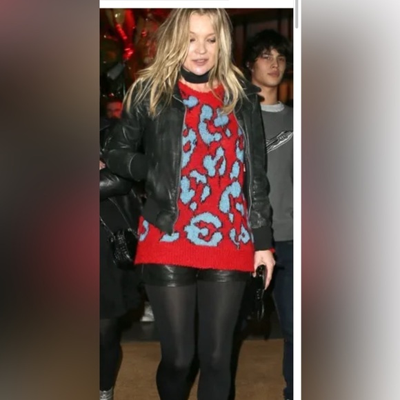 Coach Camo Print Intarsia V Neck Sweater Large - Picture 2 of 8